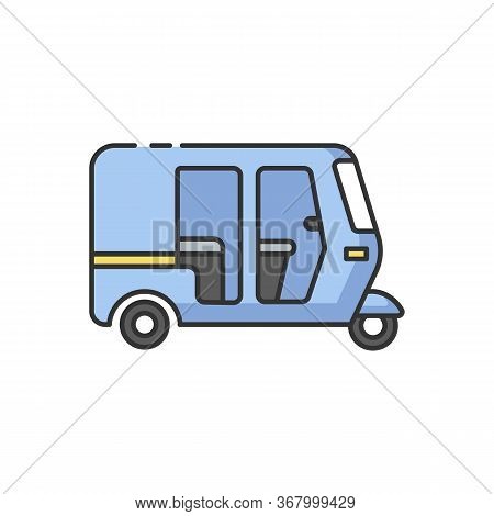 Auto Rickshaw Rgb Color Icon. Tuk-tuk. Indian Transport. Traditional Vehicle. Three-wheeler. Asian C