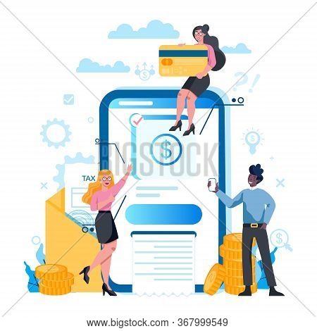 Tax Consultant Service Platform On Differernt Device Concept.