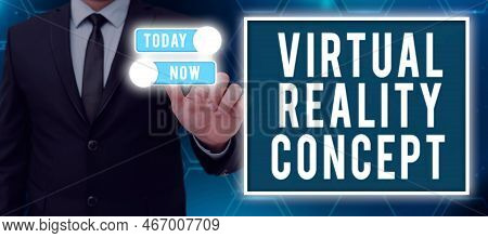 Inspiration Showing Sign Virtual Reality Concept. Business Idea 3d Futuristic Artificial Environment
