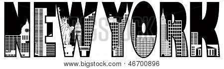 New York tekst Skyline disposition Illustration