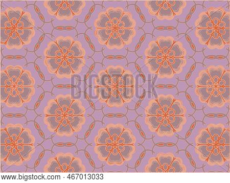 Floral Mosaic Vector Repeat Pattern Print Background