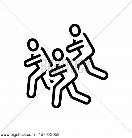 Black Line Icon For Races Scamper Regatta Run Competition Marathon Contestant Sport