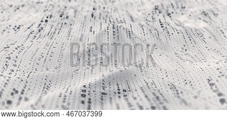 Cyber Data Stream. Digital Neural Networks. 3d Illustration Of A Wavy Open Source Surface