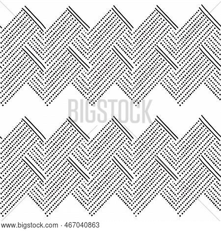 Bell Beaker Pottery Folk Art Style Vector Seamless Repetitive Pattern, Prehistoric Dotted Vases And 