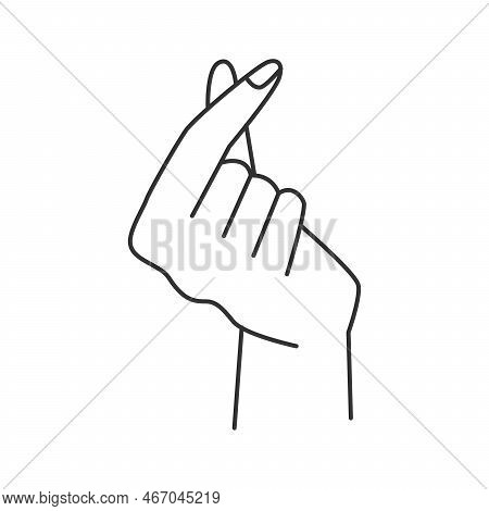 Abstract Line Hand Gesture Counting Money, Isolated Thumb And Index Finger Movement. Non Verbal Comm