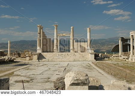 Temple In Laodicea On The Lycus Ancient City In Denizli City, Turkiye