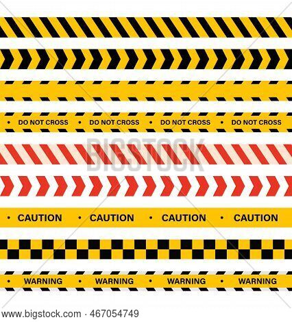Warning Tapes Isolated On White Background. Security Warning Tapes.vector Stock