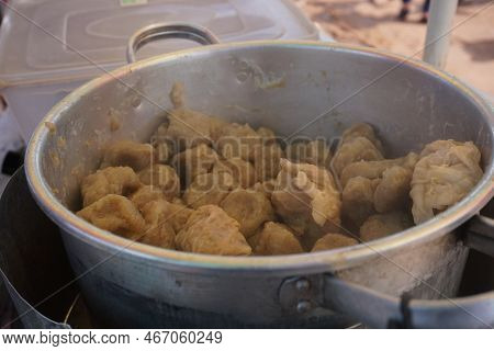 Indonesian Street Food Called Siomay Is Being Steamed In A Pot