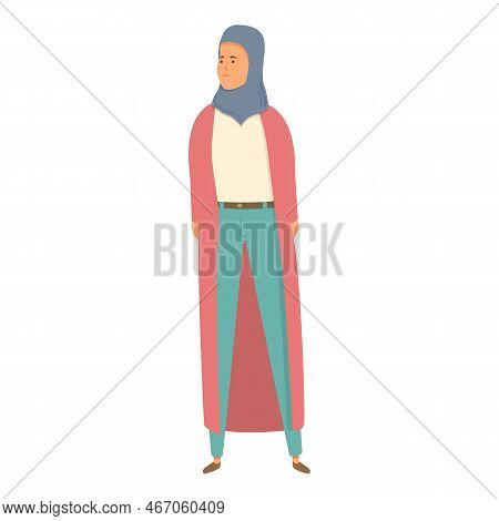 Arab Woman Icon Cartoon Vector. Muslim Fashion. Women Hijab