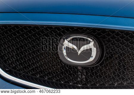 Moscow, Russia - January 22, 2022. Mazda Cx5 (kf) Skyactive Subcompact Luxury Suv Car, Front-side Vi