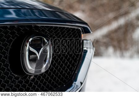 Moscow, Russia - January 22, 2022. Mazda Cx5 (kf) Skyactive Subcompact Luxury Suv Car, Front-side Vi