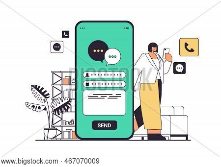 Businesswoman Entering Passcode In Personal Business Account On Smartphone Screen Person Data Securi