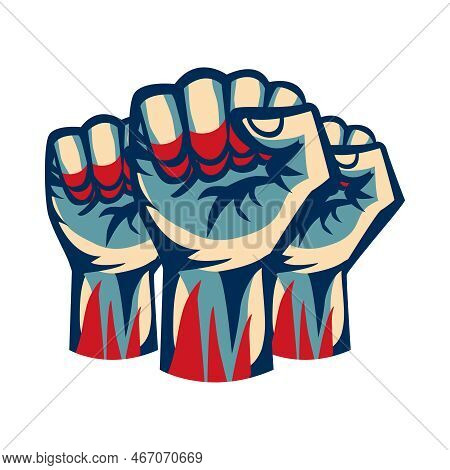 Revolution Composition With Isolated Power Liberty Unity Struggle For Freedom Vintage Style Symbols 