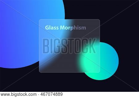 Glass Morphism Blur Gradient 3d Screen Transparent Vector Background Illustration Mockup. Glass Morp