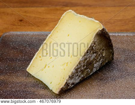 Pieces Of Cheese Tomme De Montagne Or Tomme De Savoie Made From Cow Milk In French Alps