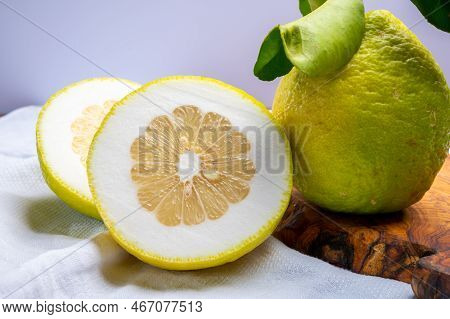 Lemon Citron Cedrate Or Citrus Medica, Large Fragrant Citrus Fruit With Thick Rind