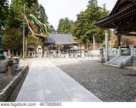 Miyoshi, Tokushima Prefecture, Japan - April 13, 2018: On The Grounds Of Umpenji, Temple Number 66 O