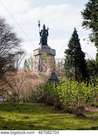 Miyoshi, Tokushima Prefecture, Japan - April 13, 2018: Statue Of Buddhist Deity Bishamonten At The E
