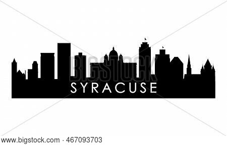 Syracuse Skyline Silhouette. Black Syracuse City Design Isolated On White Background.