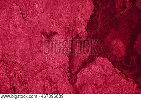 Perfect Background Colored Viva Magenta Trendy Color Of The Year 2023. Red Stone Abstracted And Text