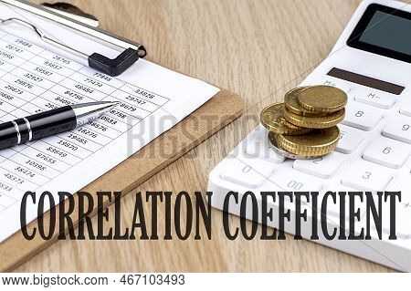 Correlation Coefficient Text With Chart And Calculator And Coins , Business