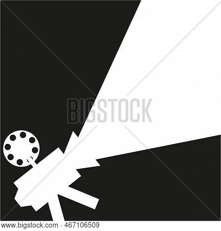 Movie Projector In Vintage Style. Movie Concept. Motion Design. Vector Illustration. Stock Image.