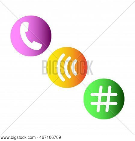 Buttons Handset Wifi. Online Communication Concept. Cloud Technology. Telephone Sign. Call Symbol. V