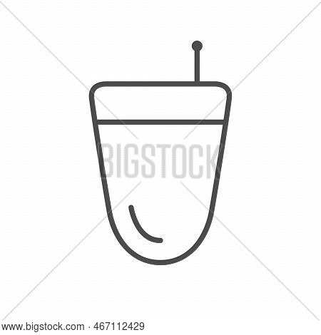 Invisible Hearing Aid Line Icon Isolated On White