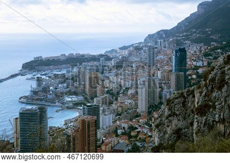 Monaco / Francia - December 10, 2022: Montecarlo Town View, Montecarlo, Monaco, France, Europe