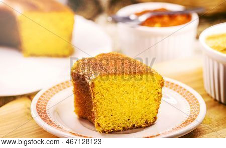Brazilian Cornmeal Cake, Corn Cake Served At The June Festivals Of Minas Gerais