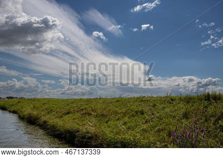 Canal Built Between Morava Part Of Czech And Slovakia By Bata. Beautiful Greenery Lining The Route, 