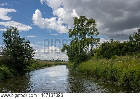 Canal Built Between Morava Part Of Czech And Slovakia By Bata. Beautiful Greenery Lining The Route, 