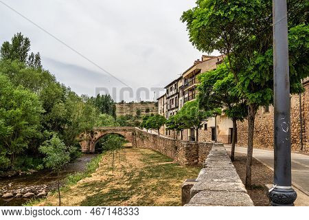 The Old Town Of The Medieval Village Of Covarrubias, Burgos, Castilla Y Leon, Spain. Traditional Str