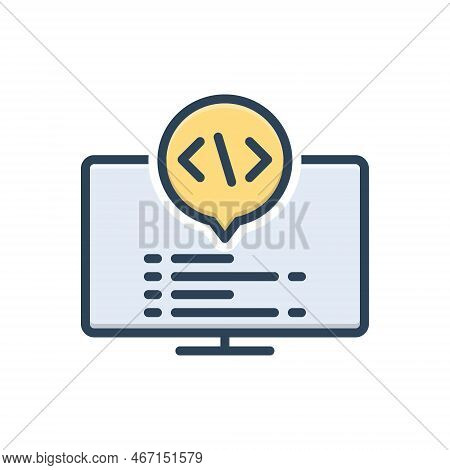 Color Illustration Icon For Syntax Script Code Development Code Optimization Programming Webpage Web