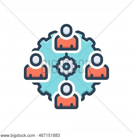 Color Illustration Icon For Coordinate Equal Harmonize Superimpose Organization Correlate Collaborat