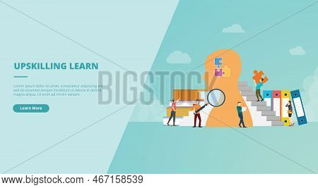 Upskilling Learn Concept For Website Landing Homepage Template Banner Or Slide Presentation Vector I