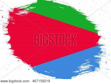 Eritrea Flag On Distressed Grunge Brush Background
