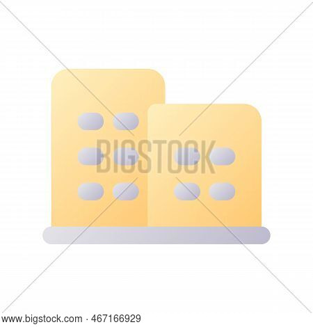 Hotel Pixel Perfect Flat Gradient Two-color Ui Icon. Providing Lodging. Paid Service. Simple Filled 