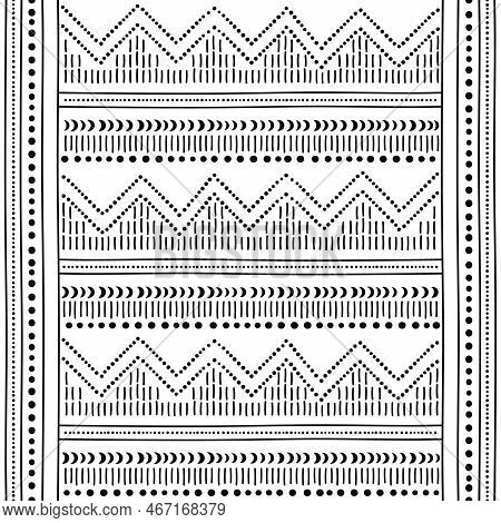 Tribal Dotted Bell Beaker Pottery Folk Art Style Vector Seamless Repetitive Pattern, Prehistoric Dot