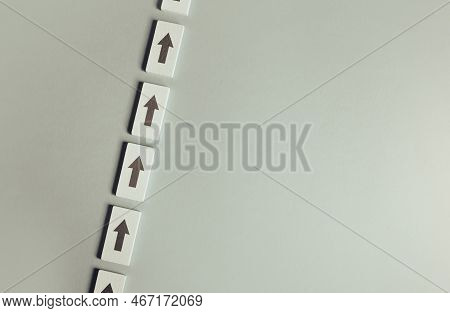 Row Of Arrows. Set Course, Make Your Way. Moving Forward, Step By Step. New Opportunities. Strategic