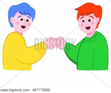 Best Friends Doing A Fist Bump To Celebrate Friendship Day