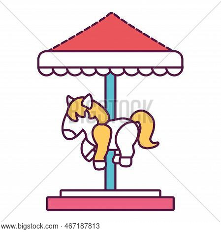 Isolated Horse Carrousel Amusement Park Icon Vector Illustration