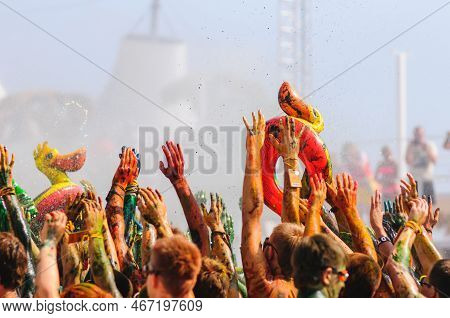 Popovka Ukraine, August 6, 2013. Young People Having Fun At The Festival Kazantip Z21.