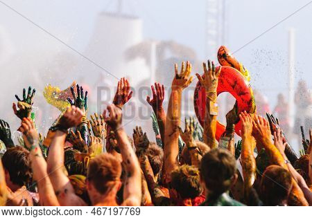 Popovka Ukraine, August 6, 2013. Young People Having Fun At The Festival Kazantip Z21.