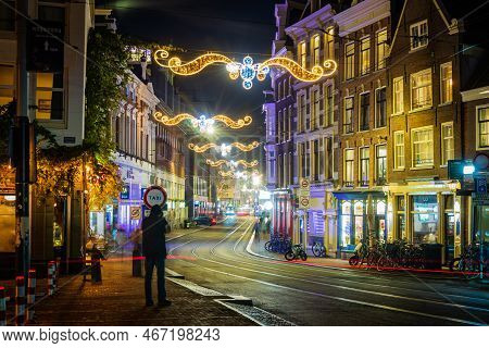 12  Decembar 2022, Amsterdam, Netherlands,  View On Amsterdam During The Light Festival In The Nethe