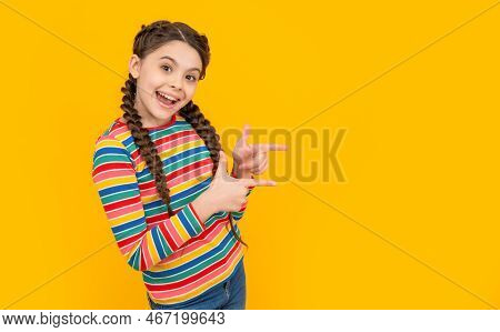 Teen Girl With Braids On Hair In Studio With Copy Space. Photo Of Teen Girl Having Braids.