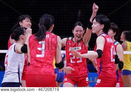 Ankara, Turkiye - July 13, 2022: Ogawa Erina In Brazil Vs Japan Vnl Quarter Final Match In Ankara Ar