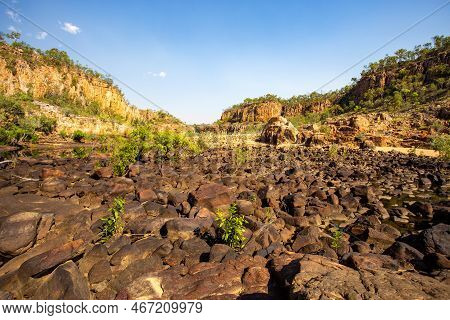 View Of The River Rocky Bed Between The Deep Gorge 1 And Gorge 2, In Nitmiluk (katherine Gorge) Nati