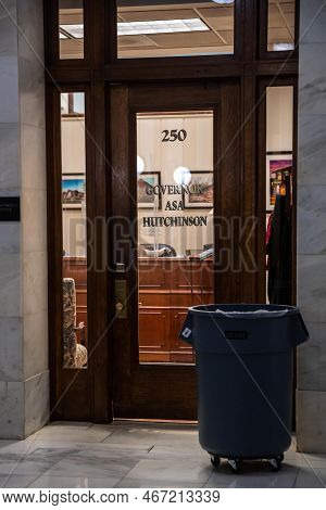 Little Rock, Ar, Usa - September 9, 2022: The Governor Office In Arkansas State Capitol