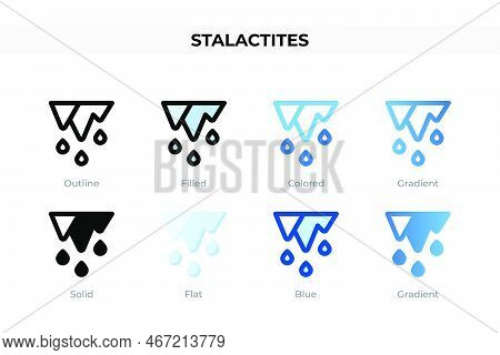 Stalactites Icons In Different Style. Stalactites Icons Set. Holiday Symbol. Different Style Icons S